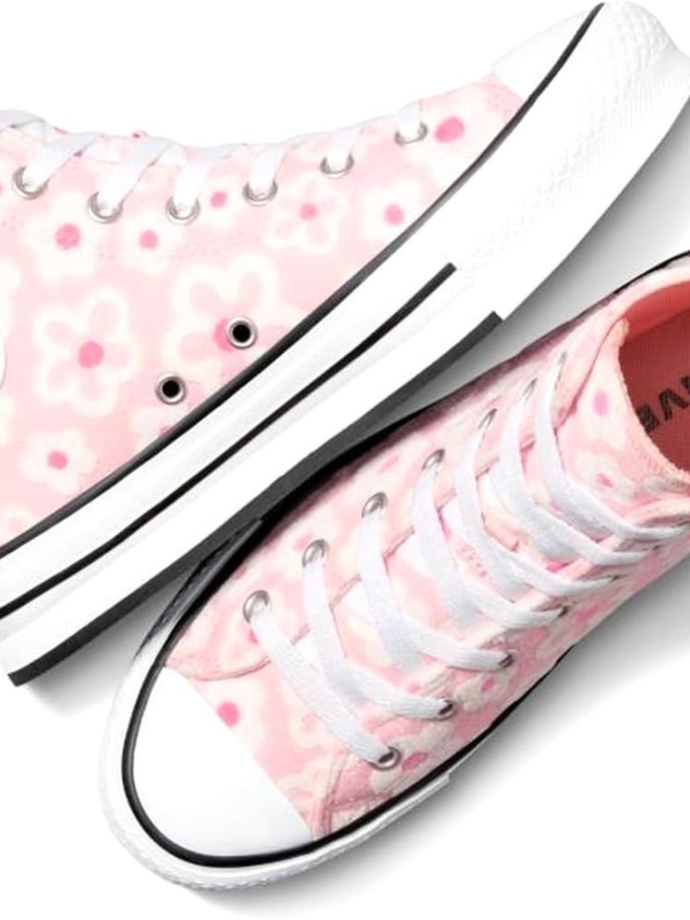 Converse Pink Floral Low-Top Canvas Sneakers - Picture 1 of 3
